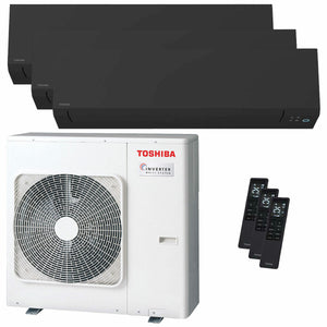 Condizionatore Toshiba SHORAI Edge Black trial split 9000+12000+16000 BTU inverter A+++ wifi unità esterna 7 kW Toshiba