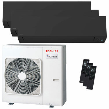 Condizionatore Toshiba SHORAI Edge Black trial split 7000+12000+18000 BTU inverter A++ wifi unità esterna 10 kW