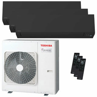 Condizionatore Toshiba SHORAI Edge Black trial split 9000+9000+16000 BTU inverter A+++ wifi unità esterna 7 kW Toshiba