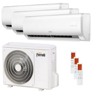 Condizionatore Ferroli Giada trial split 9000+9000+18000 BTU inverter A++ wifi unità esterna 8,2 kW