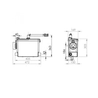 Trituratore WC SFA Sanipack Pro UP - Ad incasso per WC SOSPESO, WC FILO PARETE, LAVABO, BIDET, DOCCIA