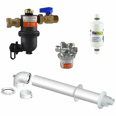 Kit installazione caldaia con defangatore - dosatore di polifosfati - neutralizzatore di condensa - scarico fumi coassiale universale