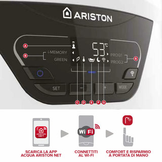 Scaldabagno elettrico e pompa di calore ibrido Lydos Hybrid Ariston 80 litri con WiFi Ariston