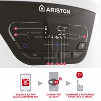 Scaldabagno elettrico e pompa di calore ibrido Lydos Hybrid Ariston 80 litri con WiFi Ariston