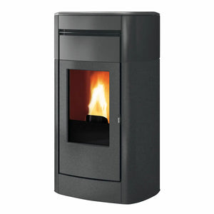 Stufa a pellet Edilkamin Vyda2 H 22 Up 22,8 kW Idro WiFi Grigio scuro Edilkamin