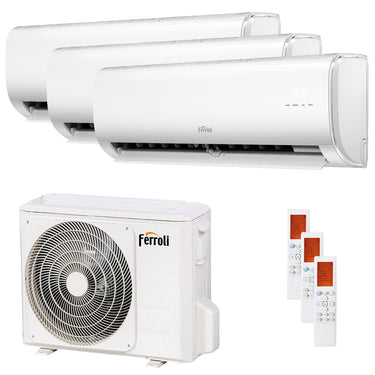 Condizionatore Ferroli Giada trial split 12000+12000+12000 BTU inverter A+ wifi unità esterna 7.9 kW