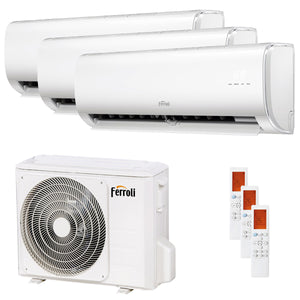 Condizionatore Ferroli Giada trial split 9000+12000+12000 BTU inverter A+ wifi unità esterna 7.9 kW