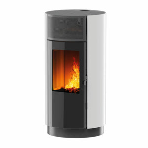 Stufa a pellet Girolami Round 12 11 kW ad aria WiFi - Bianco