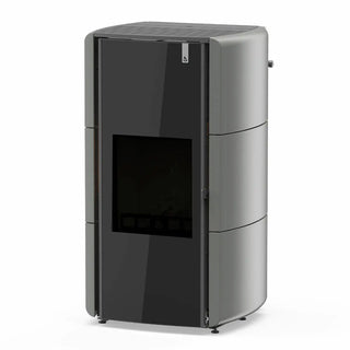 Stufa Policombustibile Girolami Edge 18 kW Idro con kit a.c.s. - grigio Girolami