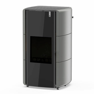 Stufa Policombustibile Girolami Edge 26 24 kW Idro con kit a.c.s. - grigio