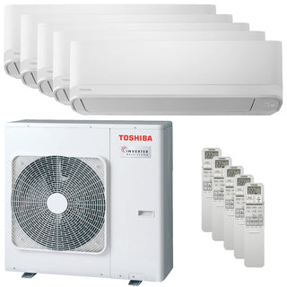 Condizionatore Toshiba Seiya Smart penta split 7000+9000+9000+12000+12000 BTU inverter A++ wifi unità esterna 10 kW
