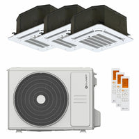Condizionatore Clivet BOX 2 650x650 cassetta 4 vie trial split 9000+9000+12000 BTU inverter A++  unità esterna 6.2 kW
