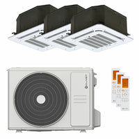 Condizionatore Clivet BOX 2 650x650 cassetta 4 vie trial split 12000+12000+12000 BTU inverter A++  unità esterna 7.9 kW