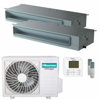 Condizionatore Hisense Canalizzabile ADT dual split 12000+12000 BTU inverter A++  unità esterna 5.5 kW