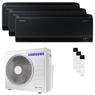 Condizionatore Samsung Windfree Black trial split 9000+9000+12000 BTU inverter A++ wifi unità esterna 6.8 kW