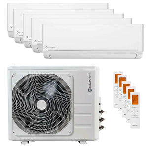 Condizionatore Clivet EZCool penta split 9000+9000+9000+9000+18000 BTU inverter A++  unità esterna 12.3 kW Clivet