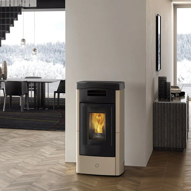 Stufa a pellet EK63 DAILY130++ - gruppo Edilkamin - 12,5 kW ad aria canalizzata Tortora EK63