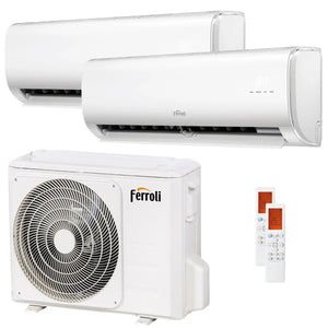 Condizionatore Ferroli Giada dual split 18000+18000 BTU inverter A wifi unità esterna 8,2 kW Ferroli