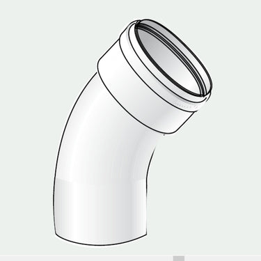 Curva per tubo 45° ø 60 mm m/f (bianco)