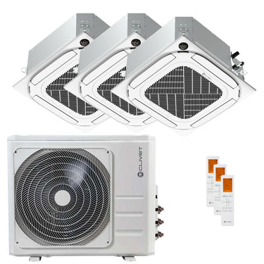 Condizionatore Clivet Cassetta Compatta 4 vie IBA1-Y trial split 12000+12000+18000 BTU inverter A++ wifi unità esterna 10.5 kW