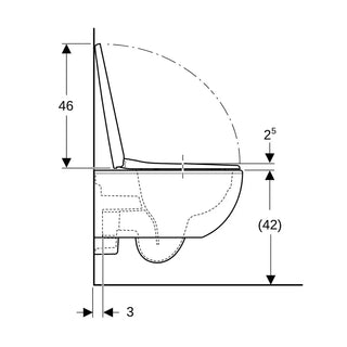 Vaso sospeso Geberit Selnova Premium con sedile  Geberit