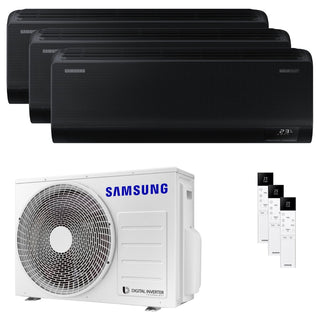 Condizionatore Samsung Windfree Black trial split 7000+9000+9000 BTU inverter A++ wifi unità esterna 5.2 kW
