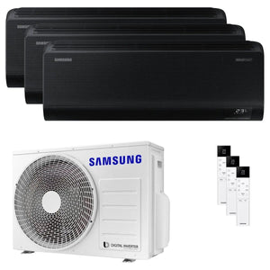 Condizionatore Samsung Windfree Black trial split 7000+7000+12000 BTU inverter A++ wifi unità esterna 5.2 kW