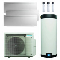 Daikin Multi+ sistema di condizionamento trial split e acqua calda sanitaria - Unità interne Emura 3 bianco 9000+9000+12000 BTU - Serbatoio 120 l Daikin