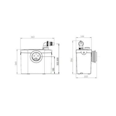 Trituratore WC SFA Sanitop UP per vaso e lavabo Sanitrit Sfa