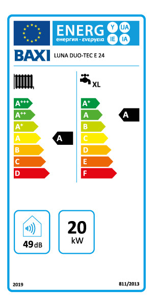 Caldaia  Baxi murale Luna Duo-tec E 24 a condensazione camera stagna 20 kW metano