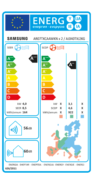 Condizionatore Samsung Cebu S2 dual split 9000+12000 BTU inverter A+++ wifi unità esterna 4 kW