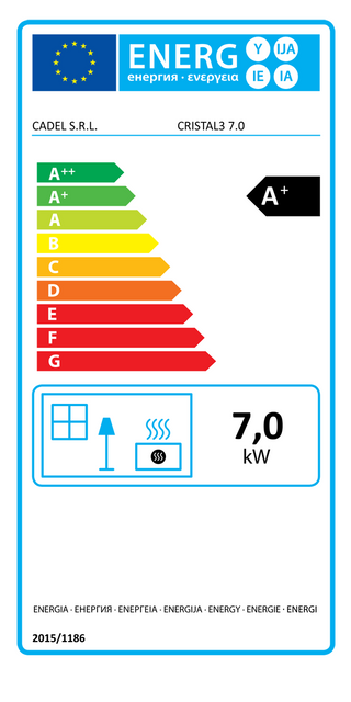 Stufa a pellet CADEL Cristal 7 kW bianca ad aria con wifi