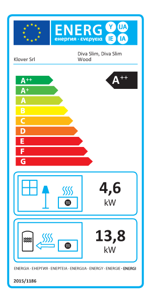 Stufa a pellet Klover DIVA SLIM 19,0 kW idro