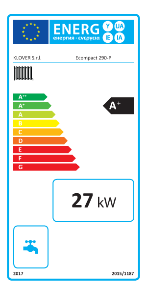 Caldaia a pellet Klover ECOMPACT 290 acs 27,4 kW idro + kit acs