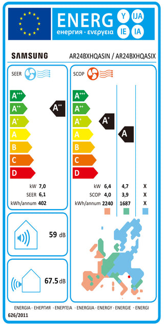 Condizionatore Samsung AR35 24000 BTU gas R32 inverter A++