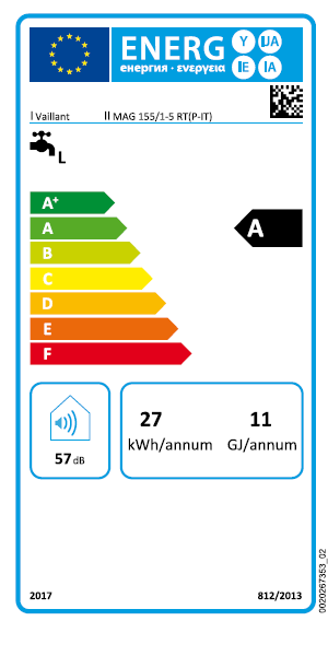 Scaldabagno istantaneo a gas Vaillant nuovo Turbomag plus 155/1- 5 rt camera stagna 15 l/min. gpl/propano