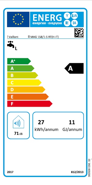 Scaldabagno istantaneo a gas Vaillant OutsideMAG tipo A elettronico 158/1-5 RT camera stagna per esterni 15 l/min metano