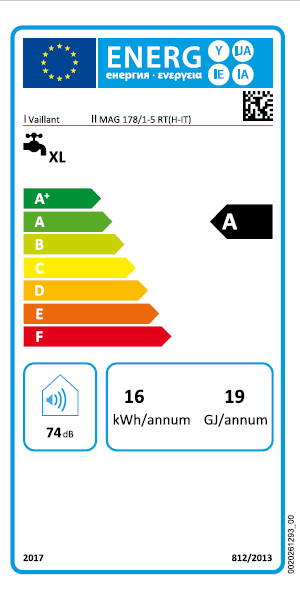 Scaldabagno istantaneo a gas Vaillant OutsideMAG tipo A elettronico 178/1-5 RT camera stagna per esterni 17 l/min. metano