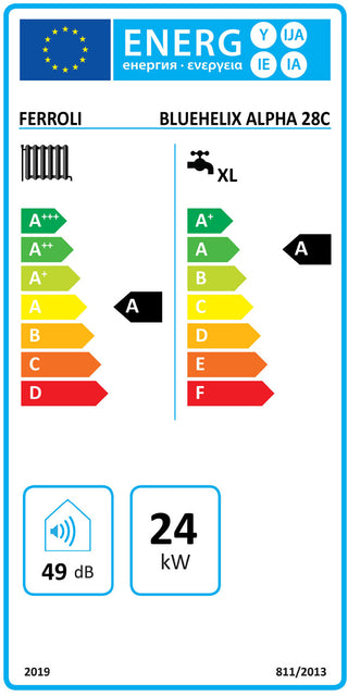 Caldaia a condensazione Ferroli Bluehelix Alpha 28 C 24 kW metano e gpl