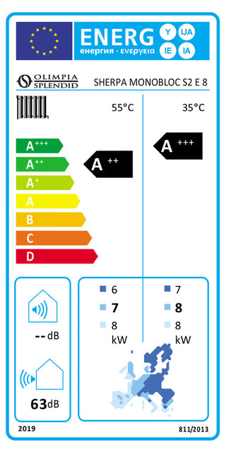Pompa di calore aria acqua Olimpia Splendid Sherpa Monobloc S2 E 8 kW R32 monofase A++