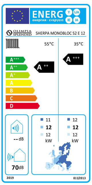 Pompa di calore aria acqua Olimpia Splendid Sherpa Monobloc S2 E 12 kW R32 monofase A++