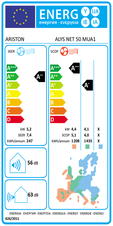 Condizionatore Ariston ALYS NET 18000 BTU R32 Inverter WiFi A++/A+