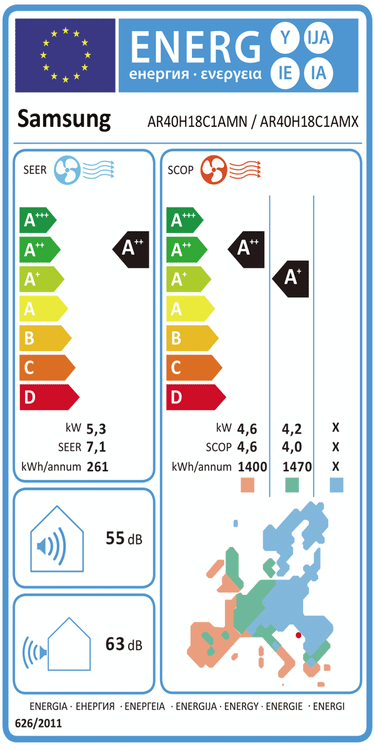 Condizionatore Samsung AR35 WiFi  18000 BTU R32 Inverter A++/A+