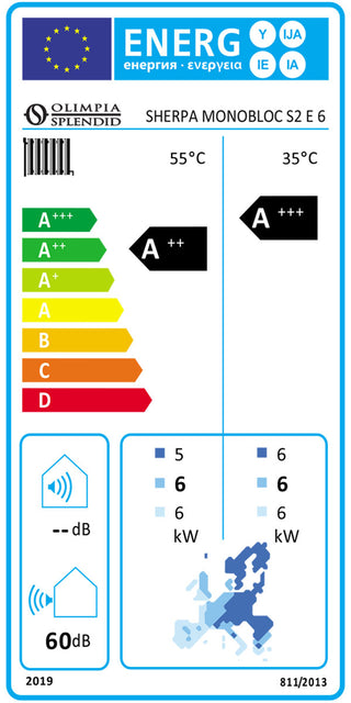 Pompa di calore aria acqua Olimpia Splendid Sherpa Monobloc S2 E 6 kW R32 monofase A++