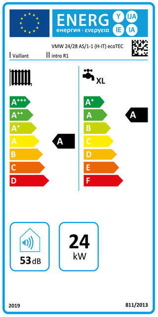 Caldaia a condensazione Vaillant EcoTEC intro 24 kW metano + Termostato SensoHome 380 - A+