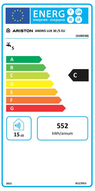 Scaldabagno Ariston Andris Lux Sopralavello 30 litri