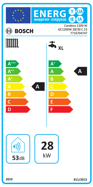 Caldaia a condensazione Bosch Condens 1200 W 28/30 C 23 Metano