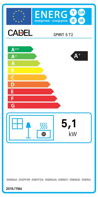 Stufa a pellet CADEL Spirit 5 ad aria 5,2 kW - con wifi ROSSO