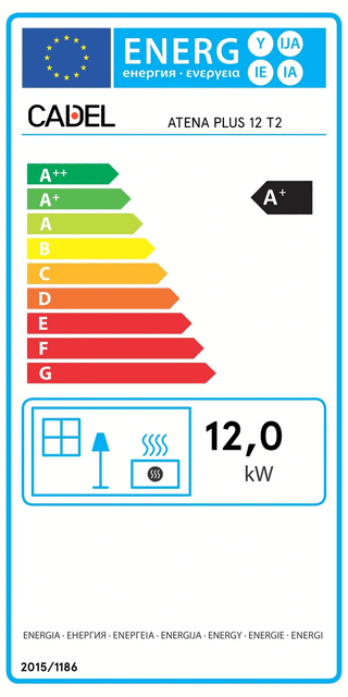 Stufa a pellet Cadel Atena Plus 12 ad aria canalizzata 12 kW - WiFi MAIOLICA AVORIO