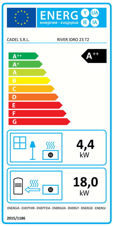 Stufa a pellet Cadel River Idro 23 ad acqua 22,4 kW WiFi - MAIOLICA ROSSO